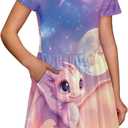 Dresses for Girls 2-14 Years Old Kids Summer Dress Casual Short Sleeve A Line Skater Dresses