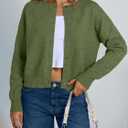 Trendy Queen Cropped Cardigan Sweaters for Women Y2k Fall Fashion Clothes 2026 (Green, S)