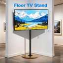 Floor TV Stand for 40-75 Inch TVs,Rolling TV Stand with Wooden Board, Holds up to 110Lbs,Max VESA 600x400mm,VC-Z1966(Black)