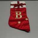 HYTENSUN Letter Christmas Stockings 15.6 Inches Monogram Red Velvet with Bell Xmas Stockings Classic Personalized Stocking Decorations for Family Holiday Season Decor (Sod023rdd)