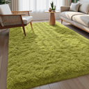 Fluffy Area Rugs for Bedroom Decor Aesthetic, 6x9 Cream White Shag Rug with Non-Slip Backing for Living Room, Soft Washable Fuzzy Carpet Modern Home Decor for Kids Nursery Girls Room