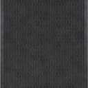 Ottomanson Waterproof Rubber Outdoor Doormat Heavy-Duty Non-Slip Rubber Floor Mat with Ridge Scraper Pattern, All-Weather Front Door Entry Mat for Mud & Dirt Control 24" x 36", Black