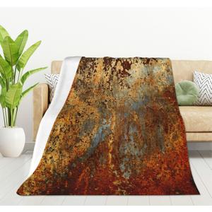 HGOD DESIGNS Brown Rust Colorful Metal Rusty Steel Iron Structure Blanket Throw Blanket Soft Comfortable for Sofa Chair Bed Office 50" x60