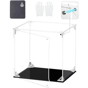 COOLTAKU Clear Acrylic Display Case, Front-Open Door with Magnetic Buckle, Assemble Display Box, Dustproof Protection Showcase for Figures, Collections, Models, Toys (8x6x8 inch, 20x15x20 cm)