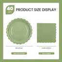 2 x 40 Pcs Party Dessert Plates and Napkins Sets Sage Green 9" Paper Plates and 6.5" Napkins Party Supplies Tableware Decoration For Birthday Picnic