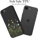 Unov Case Designed for iPhone 17e / 16e, Black Phone Case with [Anti-Slip Embossed Pattern], Shockproof Slim Protective [Anti-Scratch TPU] Back Cover, Floral Bouquet