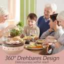 2-Layer Snack Box and Serving Tray with Lid and 6 Petal-Shaped Fruit Forks, 7-Compartment Organizer for Candy, Fruits, Nuts, Charcuterie, Ideal for Party and Entertaining