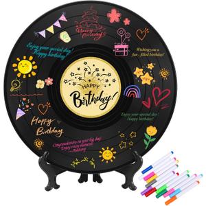 Sweet 16 Party Decorations Vinyl Record 11.8"X11.8", 16th Birthday Decorations, Birthday Guest Book Alternative, Sweet 16 Sign, Poster Record Decor,Great Gifts for Girls or Boys (Birthday Star)