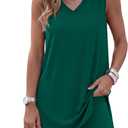 PRETTYGARDEN Women's 2026 Summer 2 Piece Shorts Sets V Neck Long Tank Tops High Waisted Loose Fit Matching Travel Outfits (Green,Medium)