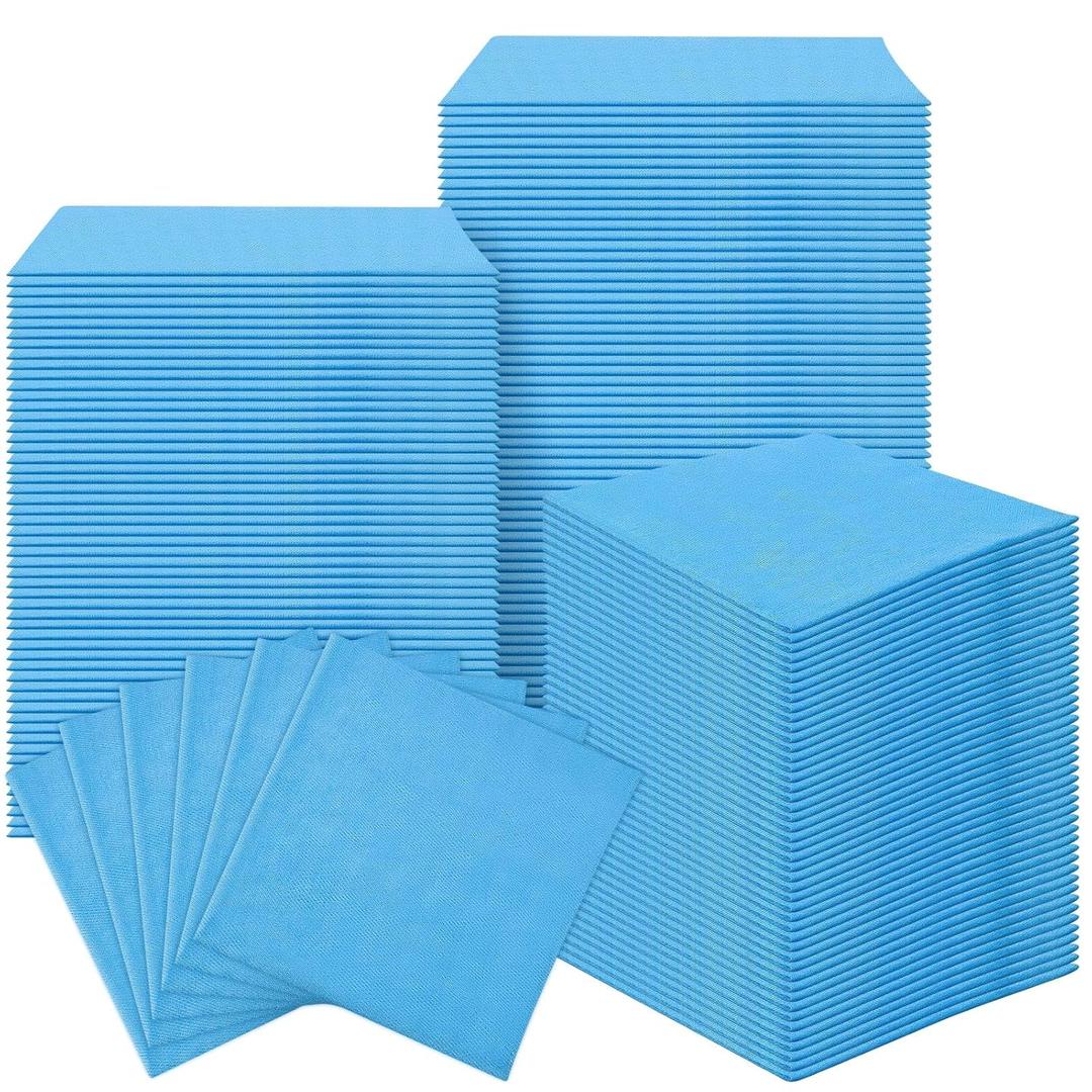 Maxcheck 100 Pcs Sticky Tack Cloth Woodworking Painters Wax and Silicone Free Tack Cloths for Removing Dust Rags Automotive Painting for Automotive, 18 x 36'' (Blue)