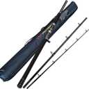 Portable Saltwater Offshore Heavy 3-Piece Travel Graphite Baitcasting Fishing Poles Casting Boat Jigging Trolling Conventional Rods with Rod Case Bag (3-Piece 6' Heavy)