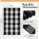5 Pcs Outdoor Buffalo Plaid Decoration Set 4 Pcs 18x18 Buffalo Check Chair Pillow Covers 1 Cotton Plaid Door Rug for Door Front Porch Farmhouse Bedroom Decoration(Black and White)