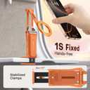 OMOTON TP02 360°Rotating for MagSafe Tripod Mount, Adjustable Aluminum Magnetic Phone Tripod for iPhone 17/16/15/14 Pro Max Air, Foldable Cell Phone Stand Fits Vlog, Gym, Travel Essentials, Orange