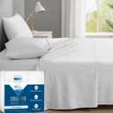 DEGREES OF COMFORT Coolmax Cooling Sheets | Queen Size Bed Sheet Set for Hot Sleepers | Soft Fabric with Deep Pocket, White-4PC