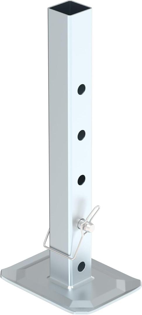 8000 lbs Square Drop Leg with Pin, Silver
