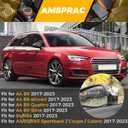 Door Side Rearview Mirror Covers Caps with Lane Assist,Exterior Mirror Covers,Side Mirror Caps compatible with for 2017-2023 Audi B9 A4 S4 A5 S5 RS5,Carbon Fiber Look,2PCS