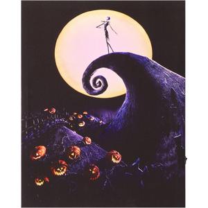 Nightmare Before Christmas LED Light Up Canvas Wall Art featuring Jack Skellington, 11"W x 14"H