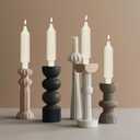 MAITREYA Ivory Short Taper Candle Candlesticks Dripless Dinner Candle for Wedding Party Decoration Home Dinner,6.5inch,4 Pack