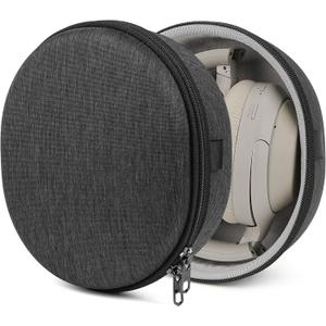 Geekria Shield Headphones Case Compatible with Sony WH-1000XM6, WH-1000XM4, WH-1000XM3, WH-H910N, WH-H900N, Replacement Hard Shell Travel Carrying Bag with Cable Storage (Dark Grey)