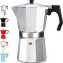 2 Cup Aluminum Espresso Stovetop Moka Pot Express Coffee Maker Percolator Italian Classic Mocha Coffee Machine for Italian and Cuban Cafe Brewing for Home & Camping 100ml 3.3oz (Silver)