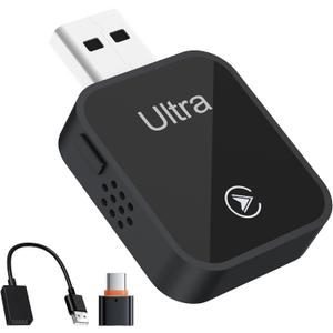 Mini Wireless Carplay Adapter for iPhone - Carplay Wireless Adapter Car Play Bluetooth, Compatible with iPhone iOS 10+, [One-Touch Phone Switching] Black