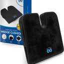 Everlasting Comfort Car Seat Cushion for Driving - Wedge Car Cushion for Office, Travel, Gaming Chair Memory Foam Driver Booster for Short People, Non-Slip, Washable Cover, Back & Sciatica Relief