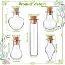 Patelai 50 Pcs Mini Glass Bottles Jars with Cork Stoppers Tiny Cork Glass Bottles Halloween Small Wishing Message Jars DIY Decor for Winter Christmas Party Wedding Baby Shower Favors(Geometric Shape)