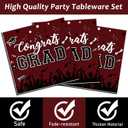 gisgfim 50 Guests Graduation Party Plates Napkins Maroon 2026 Congrats Grad Tableware Set Class of 2026 Party Supplies Disposable Plates Napkins Forks for Grad Party Decorations