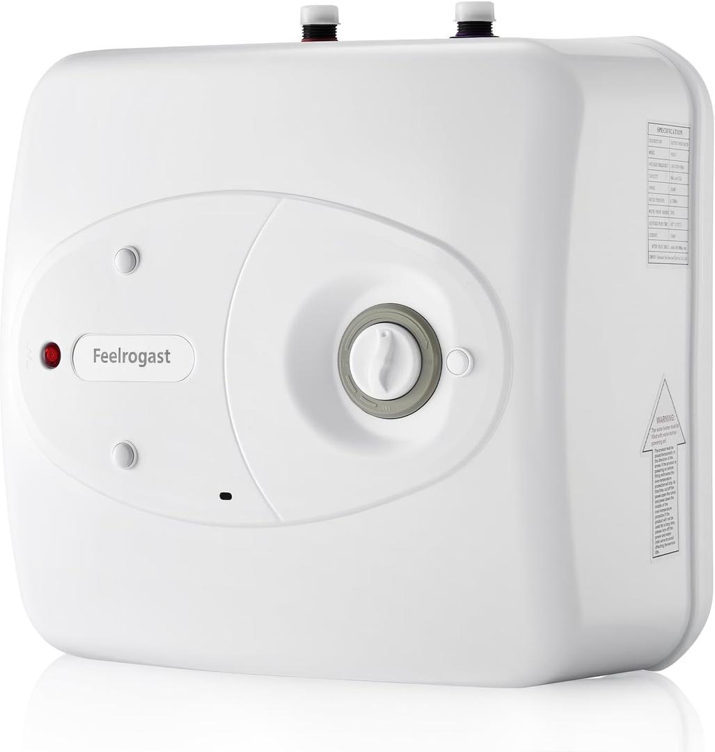 8 Gallon Electric Tank Water Heater, 120V 1500W Under Sink Instant Hot Tank Water Heater for RV, Camper, Kitchen, Food Truck, Wall or Floor Mounted, White