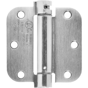 Amazon Basics Self-Closing Door Hinge, 3.5 Inch x 3.5 Inch, 1 Piece, Satin Nickel