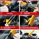 Tevlaphee Steering Wheel Lock - Heavy Duty Antitheft Device and Car Security Lock with Adjustable Locking and 3 Keys - Great Vehicle and Truck Deterrent (Yellow)