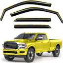 in-Channel Window Rain Guards Fit for Dodge RAM 2500 3500 2019 2020 2021 2022 2023 2024 2025 Crew Cab Extra Durable Window Deflectors Vent Shades Visors Exterior Car Accessories - 4 pcs