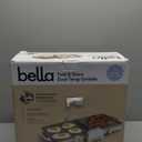 Bella 10"x 20" Ceramic Fold-n-Store Dual Temp Griddle, Fits-anywhere Kitchenware, EverGood Ceramic Nonstick Coating, 2 Temperature Zones up to 400F, Dishwasher Safe Drip Tray, 1500 Watt, Oatmilk