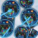229 Pcs Video Game Decorations Game Birthday Party Supplies Video Game Decorations Tableware Set Include Plates Banner and Tablecloth for Game on Birthday Decorations Kids Serves 20 Guests