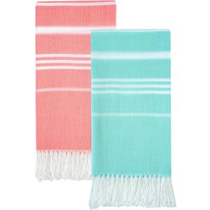 1 Pack Turkish Beach Towels Quick Dry Sand Free Oversized Bath Pool Swim Towel Extra Large XL Big Blanket Adult Travel Essentials Cruise Accessories Must Haves Clearance Vacation Stuff (Thinner Set Aqua Coral Color)