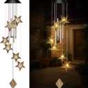 Colingmill Solar Wind Chimes for Outside Waterproof Hanging Wind Chimes Lights Outdoor Decor Yard Garden Gifts for Mother Mom Grandma Wife Neighbors (Star)