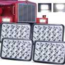 LEDUR 4x6 LED Headlight Dot Approved Hi/Lo Sealed Beam Replacement H4651 H4652 H4656 H4666 H6545 Compatible with Peterbilt Kenworth T600 W900 T800 Truck Peterbilt 379 S10 RV Freightliner