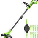 Greenworks 24V 12" Brushless String Trimmer, 2-in-1 Trimmer/Edger, Adjustable Shaft, 10 Plastic Blades, Lightweight 5.25lbs, Battery and Charger Not Included, 12" NEW