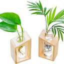 Propagation Station, Plants Terrarium, Plants Lover Gifts for Women,Plant Cutting Holder Home dcor,Gifts for Women,House Warming New Home-2 Tubes-Beige