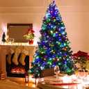 7.5-Feet Pre-Lit Artificial Spruce Christmas Tree with 550 Multicolor Lights