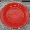 ZAROCRUS Farmhouse Melamine Dinner Plate set, 11 inch Unbreakable Serving Plates, Set of 6, Lightweight Dinnerware Plate, Large Dessert or Salad Plate Set, Chip Resistant Camping Dishes, Red