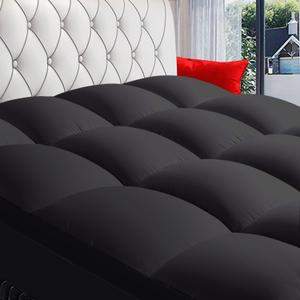 COONP Full Mattress Topper, Extra Thick Pillowtop, Cooling Plush Mattress Pad Cover Bed Topper Protector with 8-21 Inch Deep Pocket (Black, Full)