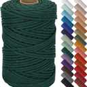 NOANTA Dark Green Macrame Cord 5mm x 109yards, Colored Macrame Rope Cotton Rope Macrame Yarn, Colorful Cotton Craft Cord for Wall Hanging, Plant Hangers, Crafts, Knitting