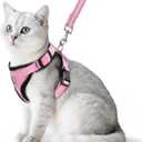 PUPTECK Cat Harness and Leash Set Escape Proof Reflective Cat Walking Harness Adjustable Soft Breathable Mesh Vest for Small Pets, Light Pink, M (M (NECK 11"-13.7", CHEST 16"-20"))