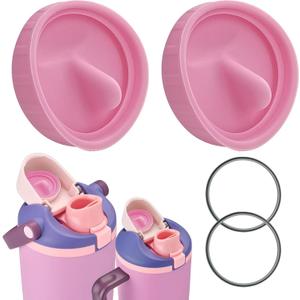 Leak-Proof Silicone Stopper and Gasket Rings Set for Owala FreeSip Sway 30oz 40oz Tumbler 40oz,Food-Grade Silicone,10Colors, Includes 2 Mouthpiece Pads and 2 Gasket Rings (Peony Pink)