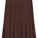 Kate Kasin 2026 Women's Chiffon Maxi Skirt, High Waist Pleated Skirts, Summer Flowy Long Skirts with Underskirt (L)