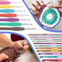 Aeelike Crochet Kit for Beginners Young and Old, First Crochet Kit for Adults Include 23pcs Crochet Hooks, 655 Yards Yarn Set for Crocheting, Instruction, Bag, Crochet Accessories and Supplies, Navy