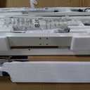 Huuger L Shaped Standing Desk with Power Outlets, 63 x 55 Inch Height Adjustable Computer Desk for Bedroom, Corner Stand up Desk for Home and Office, Work and Study, White