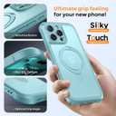 MOCCA Design for iPhone 16 Pro Case with Magnetic Invisible Stand [Full Camera Protection] [Compatible with Magsafe] Military Drop Shockproof Translucent Matte Phone Case Cover 6.3",Blue