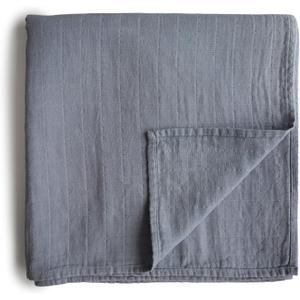 mushie Muslin Baby Swaddle Blanket | 100% Organic Cotton (Tradewinds)